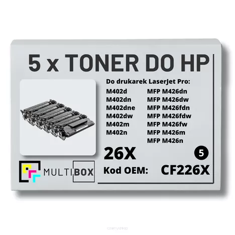 Toner do HP CF226X 26X M402 M426 5-pak zamiennik Multibox