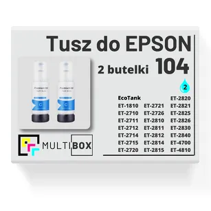Tusz do EPSON 104 T00P2 C13T00P240 2-pak cyan zamiennik Multibox