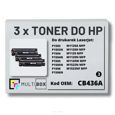 Toner do HP CB436A 36A P1505 M1120 3-pak Zamiennik Multibox