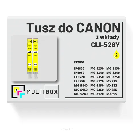 2-PAK Multibox Tusz do CANON CLI526Y yellow zamiennik
