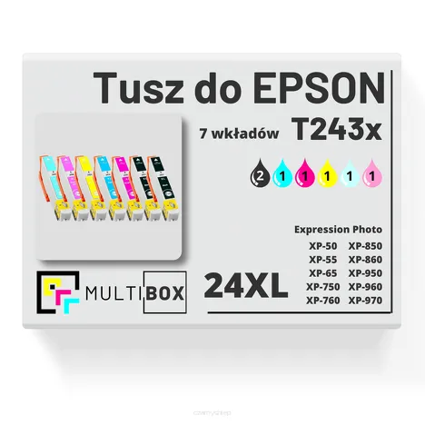 7-PAK Multibox Tusz do EPSON 24XL T2431 T2432 T2433 T2434 T2435 T2436 cyan / magenta / yellow / black / light Cyan / light magenta zamiennik