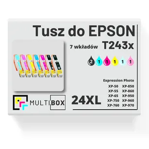 7-PAK Multibox Tusz do EPSON 24XL T2431 T2432 T2433 T2434 T2435 T2436 cyan / magenta / yellow / black / light Cyan / light magenta zamiennik
