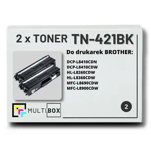 2-PAK Multibox Toner do BROTHER TN421BK Black zamiennik