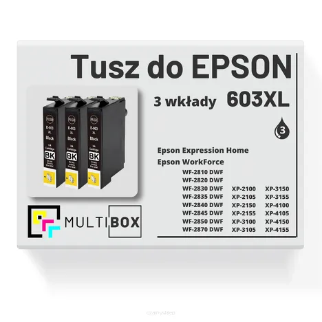 3-PAK Multibox Tusz do Epson 603XL T03A1 C13T03A14010 black zamiennik