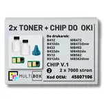 2-PAK Multibox Tonery + chipy V.1 do OKI B412 B432 B512 MB472 MB492 MB562 45807106 2x7,0K - 2