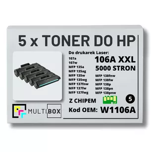 Toner do HP W1106A XXL Laser 106A 107a 135a 137wg 138fw 5-pak zamiennik Multibox