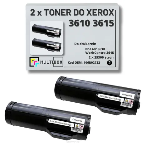 2-PAK Multibox Toner do XEROX 3610 3615 106R02732 25.3K zamiennik
