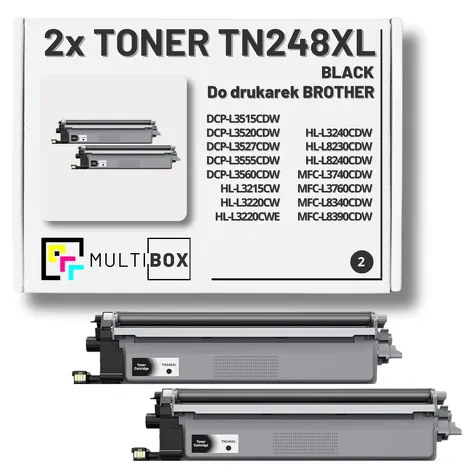 2-PAK Multibox Toner do BROTHER TN248XLBK Black zamiennik