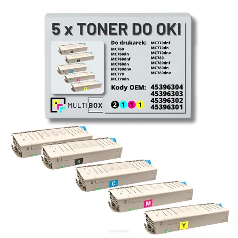 5-PAK Multibox Toner do OKI MC760 MC770 MC780 black/cyan/magenta/yellow zamiennik