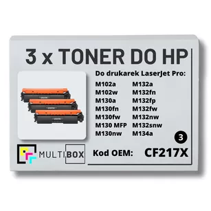 Toner do HP CF217H 17H M102 M130 3-pak Zamiennik Multibox