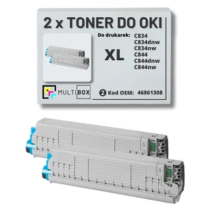 2-PAK Multibox Toner do OKI C834 C844 46861308 XL black zamiennik