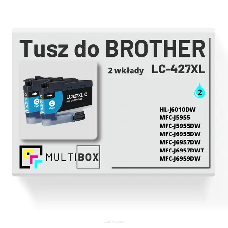 2-PAK Multibox Tusz do BROTHER LC427XLC cyan zamiennik