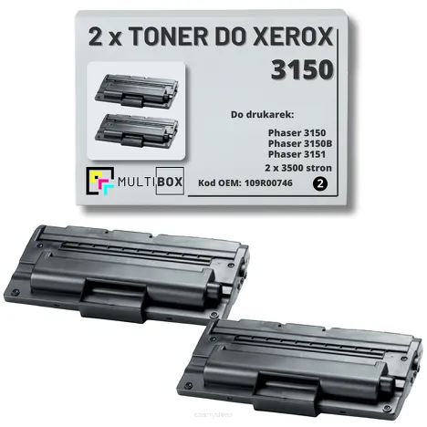 2-PAK Multibox Toner do XEROX 3150 109R00746 3.5K zamiennik
