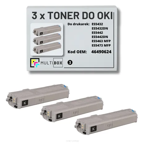 3-PAK Multibox Toner do OKI ES5432 ES5463 46490624 black zamiennik