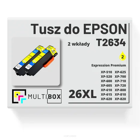 2-PAK Multibox Tusz do EPSON 26XL T2634 C13T26344010 yellow zamiennik