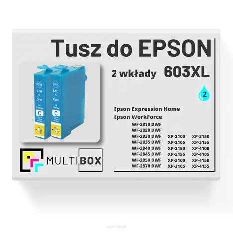 2-PAK Multibox Tusz do Epson 603XL T03A2 C13T03A24010 cyan zamiennik