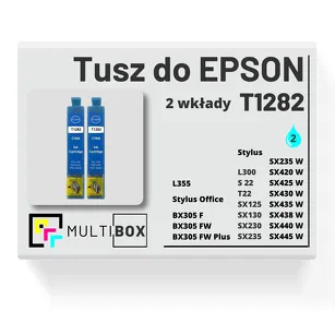 2-PAK Multibox Tusz do EPSON T1282 C13T12824010 cyan zamiennik