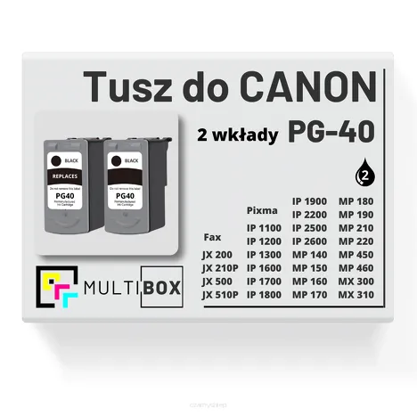 2-PAK Multibox Tusz do CANON PG40 black zamiennik
