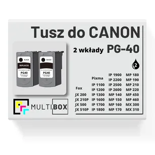 2-PAK Multibox Tusz do CANON PG40 black zamiennik