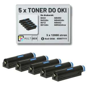 5-PAK Multibox Toner do OKI B432 B512 MB492 MB562 45807111 zamiennik