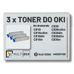 3-PAK Multibox Toner do OKI C810 C830 44059108 black zamiennik - 2