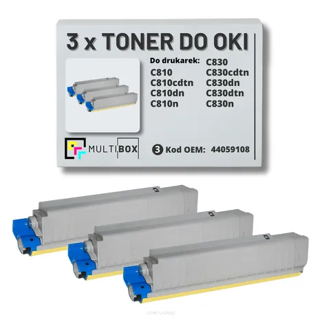3-PAK Multibox Toner do OKI C810 C830 44059108 black zamiennik