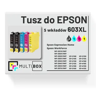 Tusz do Epson 603XL T03A1 T03A2 T03A3 T03A4 5-pak cyan / magenta / yellow / black zamiennik Multibox