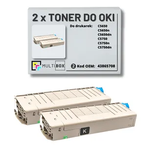 2-PAK Multibox Toner do OKI C5650 C5750 43865708 black zamiennik