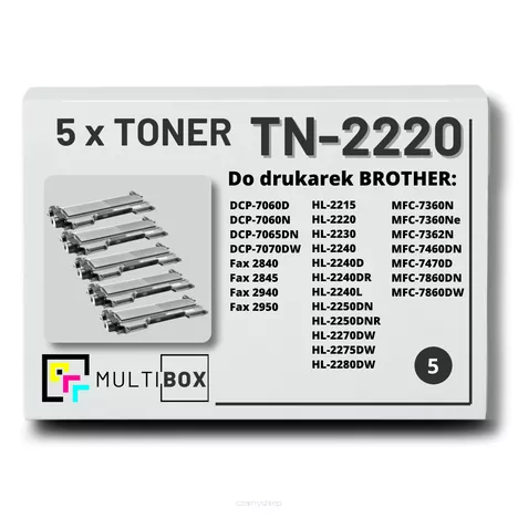 Toner do BROTHER TN2220 5-pak Multibox zamiennik