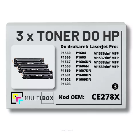 Toner do HP CE278X 78X P1566 P1606 3-pak Zamiennik Multibox