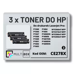 Toner do HP CE278X 78X P1566 P1606 3-pak Zamiennik Multibox