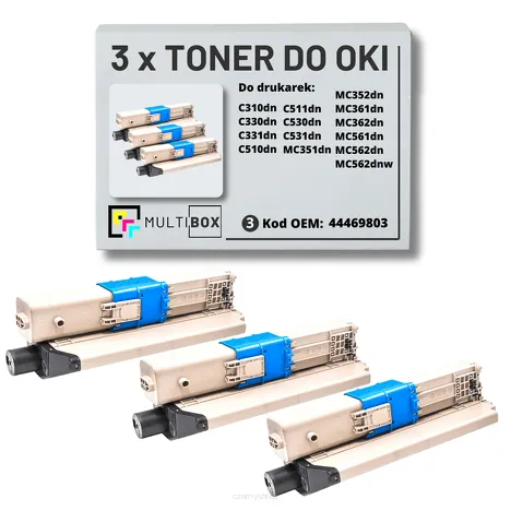 3-PAK Multibox Toner do OKI C310 MC362 MC562 44469803 black zamiennik