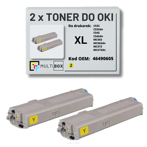 2-PAK Multibox Toner do OKI C532 MC563 46490605 XL yellow zamiennik