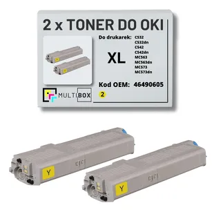 2-PAK Multibox Toner do OKI C532 MC563 46490605 XL yellow zamiennik