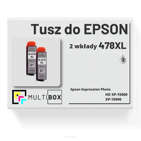 2-PAK Multibox Tusz do EPSON 478XL T04F6 C13T04F64010 grey zamiennik