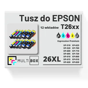 Tusz do EPSON 26XL T2621 T2631 T2632 T2633 T2634 12-pak cyan / magenta / yellow / black / photo black zamiennik Multibox
