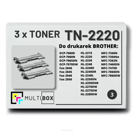 Toner do BROTHER TN2220 3-pak Multibox zamiennik