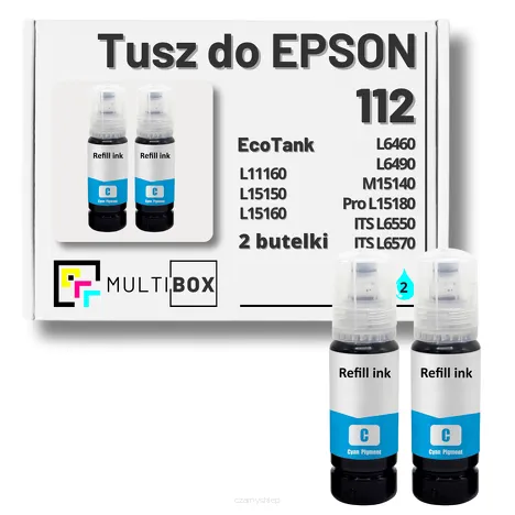 2-PAK Multibox Tusz do EPSON 112 T06C2 C13T06C24A cyan zamiennik