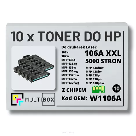 Toner do HP W1106A XXL Laser 106A 107a 135a 137wg 138fw 10-pak zamiennik Multibox
