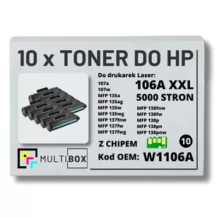 Toner do HP W1106A XXL Laser 106A 107a 135a 137wg 138fw 10-pak zamiennik Multibox