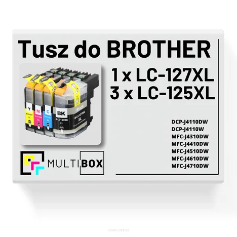 4-PAK Multibox Tusz do BROTHER LC127XL LC125XL