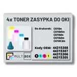 4-PAK Multibox Tonery zasypki do OKI C610 8,0K/3x6,0K - 2