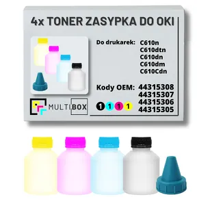 4-PAK Multibox Tonery zasypki do OKI C610 8,0K/3x6,0K