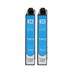 2-PAK Multibox Tusz do EPSON 34XL T3472 C13T34724010 cyan zamiennik - 2