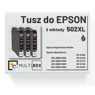 Tusz do EPSON 502XL T02W1 C13T02W14010 3-pak black zamiennik Multibox