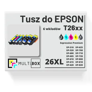 6-PAK Multibox tusz do EPSON 26XL T2621 T2631 T2632 T2633 T2634 cyan / magenta / yellow / black / photo black zamiennik