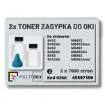 2-PAK Multibox Tonery zasypki do OKI B412 B432 B512 MB472 MB492 MB562 45807106 2x7,0K - 2