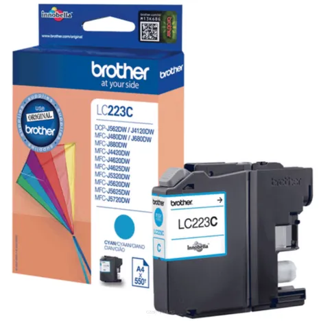 BROTHER tusz LC223C oryginalny cyan 550 stron
