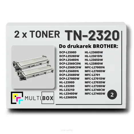 2-PAK Multibox Toner do BROTHER TN2320 zamiennik
