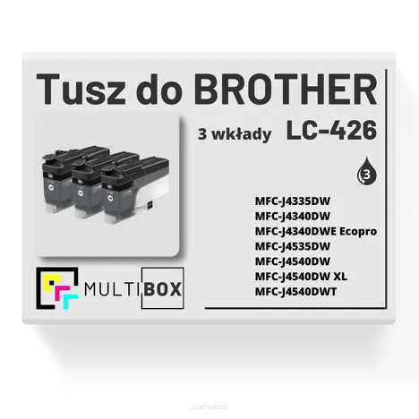 3-PAK Multibox Tusz do BROTHER LC426BK black zamiennik